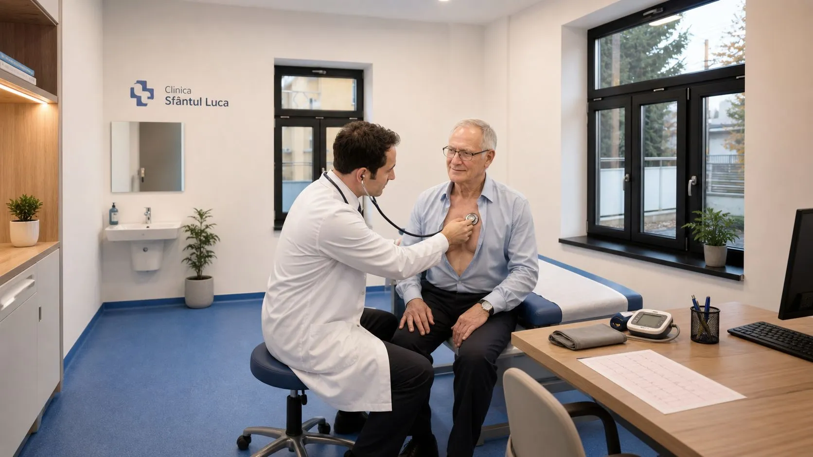 Consult gastroenterologie la Clinica Sfântul Luca Bacău — medic care discută rezultatele investigațiilor cu pacientul